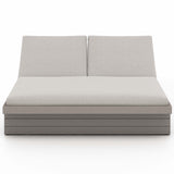 Leroy Outdoor Double Chaise, Stone Grey/Weathered Grey-Furniture - Chairs-High Fashion Home