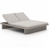 Leroy Outdoor Double Chaise, Stone Grey/Weathered Grey-Furniture - Chairs-High Fashion Home