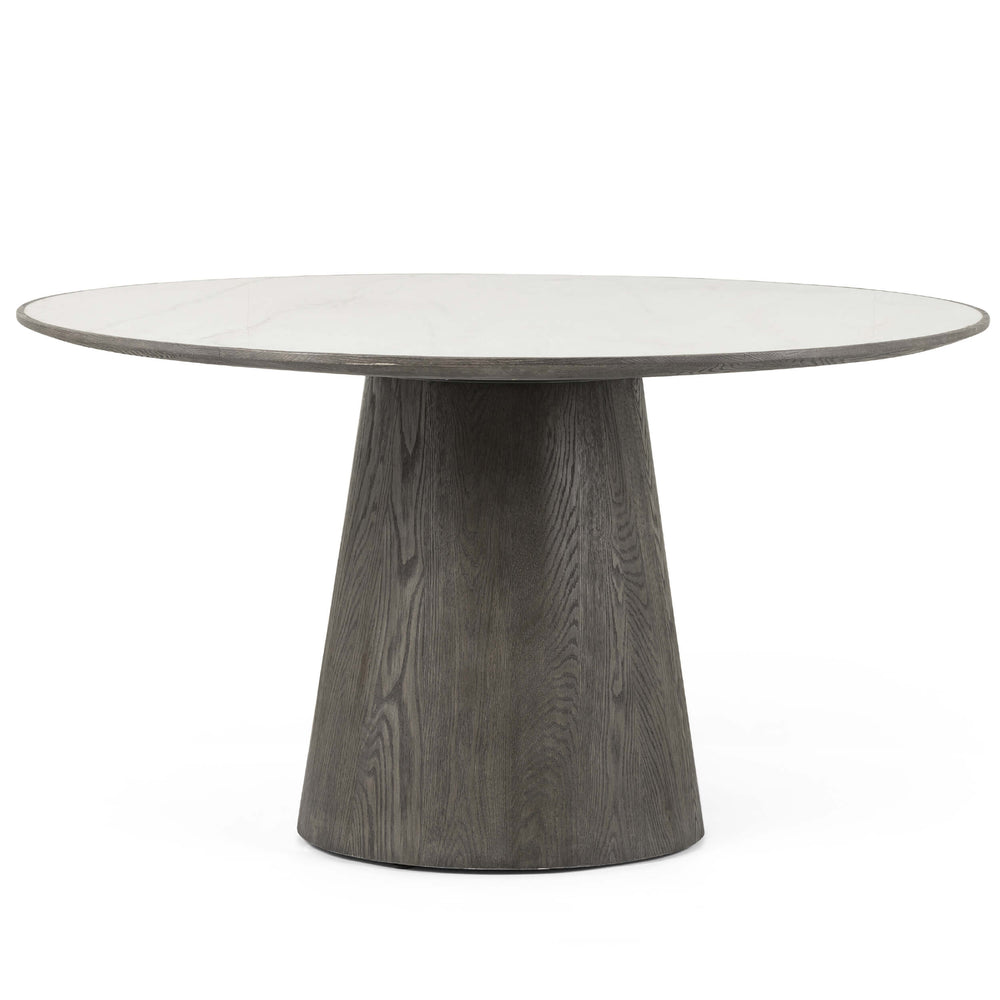 Skye Round Dining Table, White Marble-Furniture - Dining-High Fashion Home