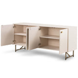 Van Sideboard Table, Matte Alabaster-Furniture - Storage-High Fashion Home