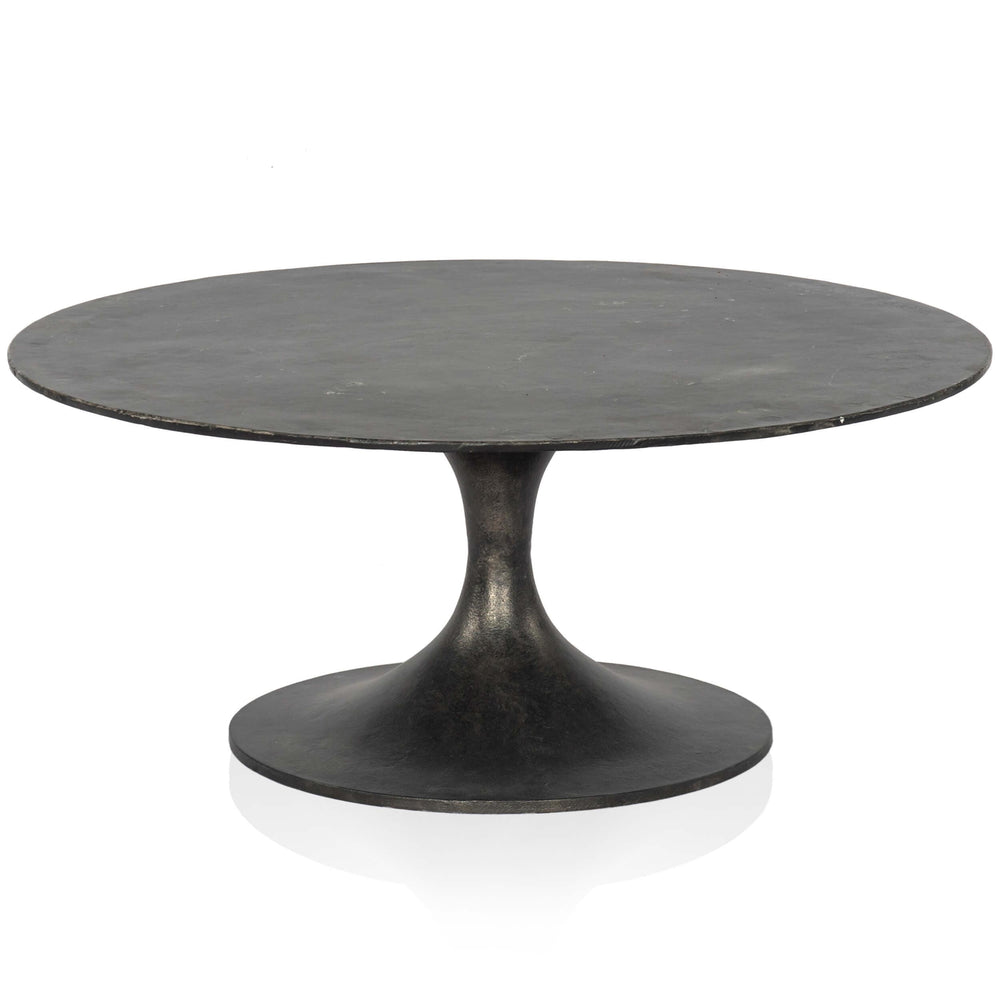 Simone Round Coffee Table, Raw Black