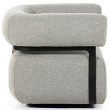 Gareth Swivel Chair, Torrance Silver-Furniture - Chairs-High Fashion Home