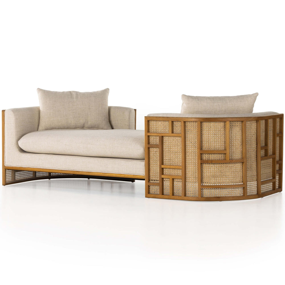 June Chaise, Natural Oak-Furniture - Sofas-High Fashion Home