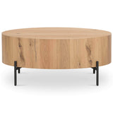 Eaton Drum Coffee Table, Light Oak Resin-High Fashion Home