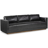 Kiera Leather Sofa, Sonoma Black