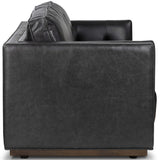 Kiera Leather Sofa, Sonoma Black