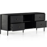 Soto Media Console, Black-Furniture - Storage-High Fashion Home