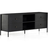 Soto Media Console, Black-Furniture - Storage-High Fashion Home