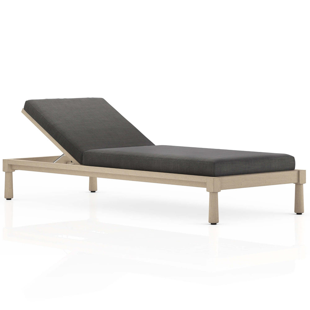 Waller Outdoor Chaise, Charcoal/Washed Brown-Furniture - Chairs-High Fashion Home