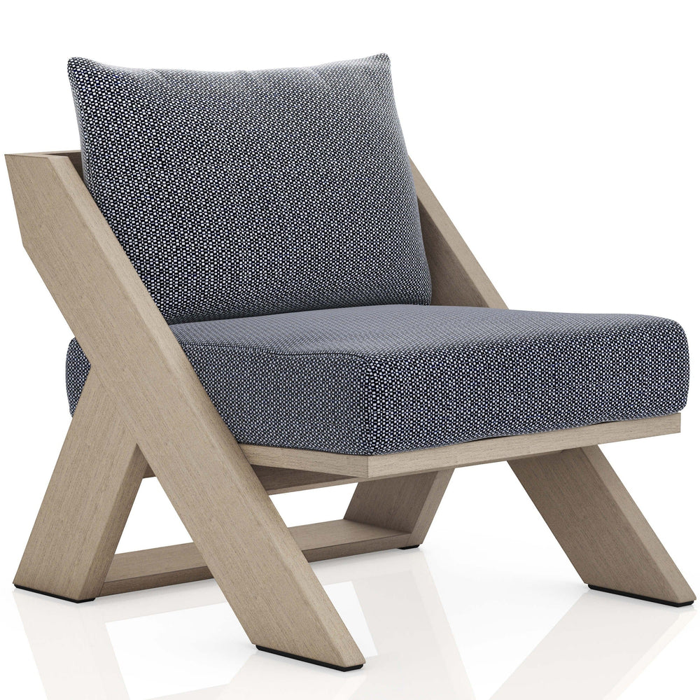 Hagen Outdoor Chair, Faye Navy/Wash Brown-Furniture - Chairs-High Fashion Home