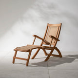 Jost Outdoor Chaise, Natural Teak-Furniture - Chairs-High Fashion Home