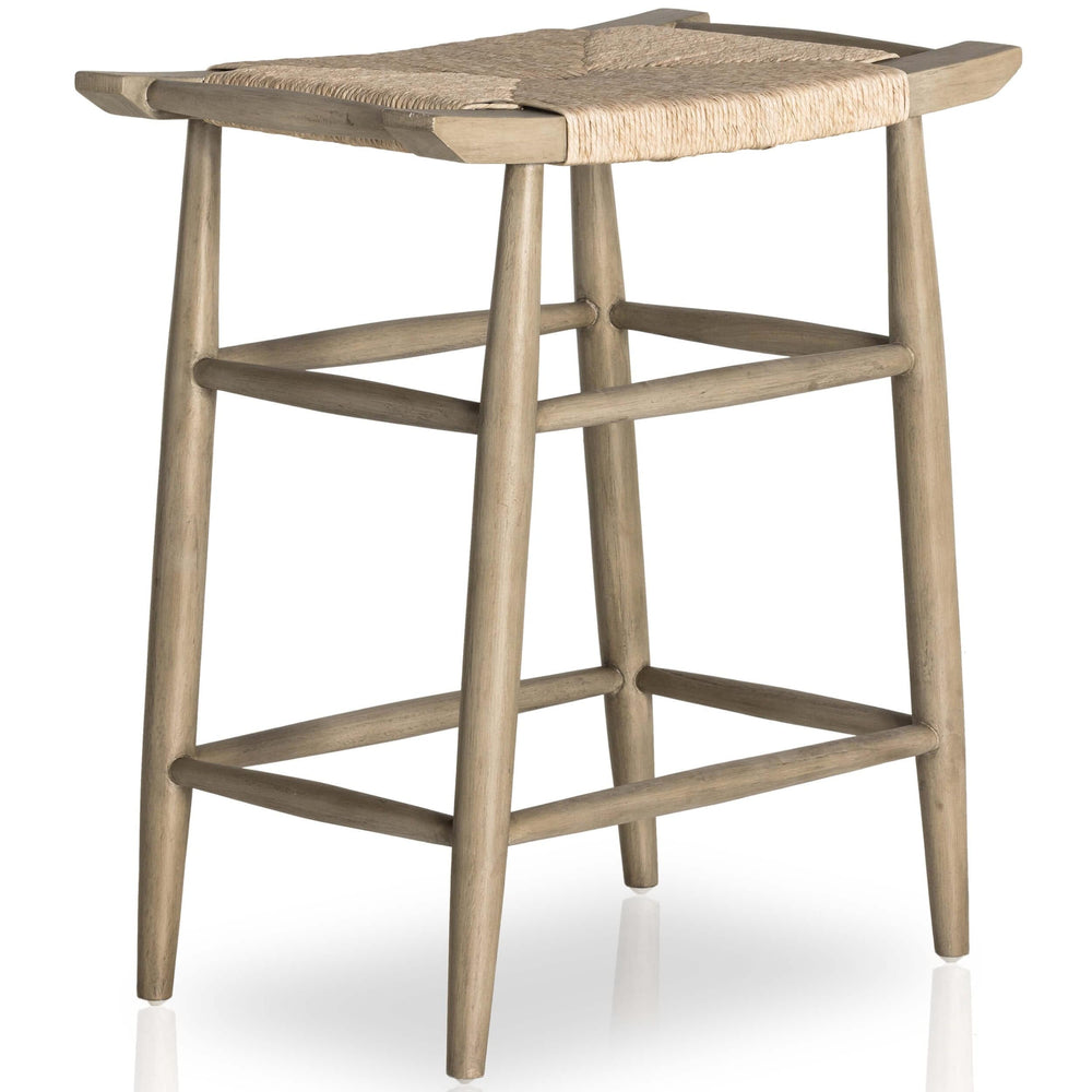 Robles Outdoor Dining Counter Stool, Weathered Grey-Furniture - Dining-High Fashion Home