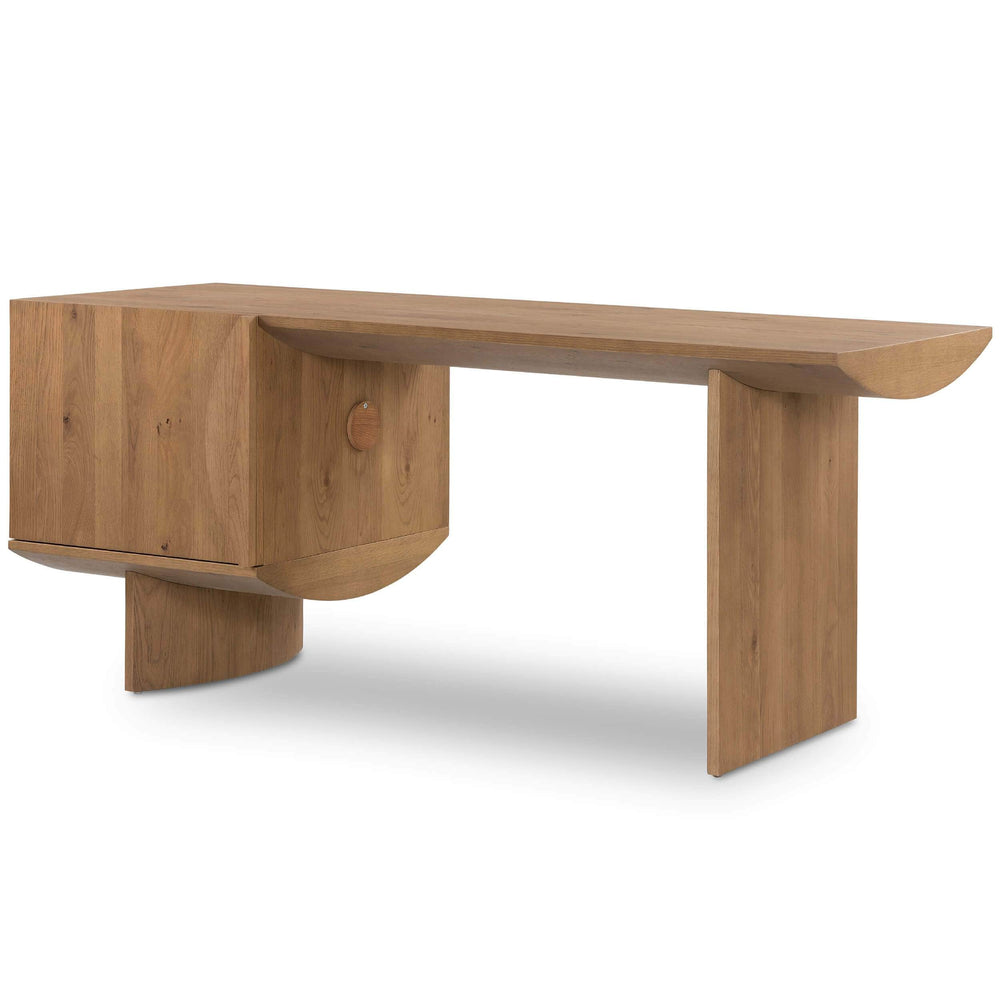 Pickford Desk, Dusted Oak Veneer-Furniture - Office-High Fashion Home