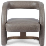 Vivica Leather Chair, Sonoma Grey-Furniture - Chairs-High Fashion Home