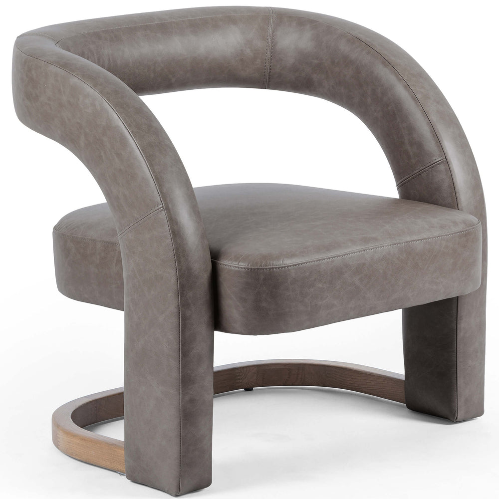 Vivica Leather Chair, Sonoma Grey-Furniture - Chairs-High Fashion Home