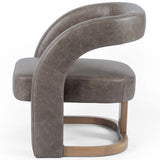 Vivica Leather Chair, Sonoma Grey-Furniture - Chairs-High Fashion Home