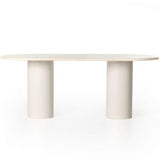 Belle Oval Dining Table, Cream Marble-High Fashion Home