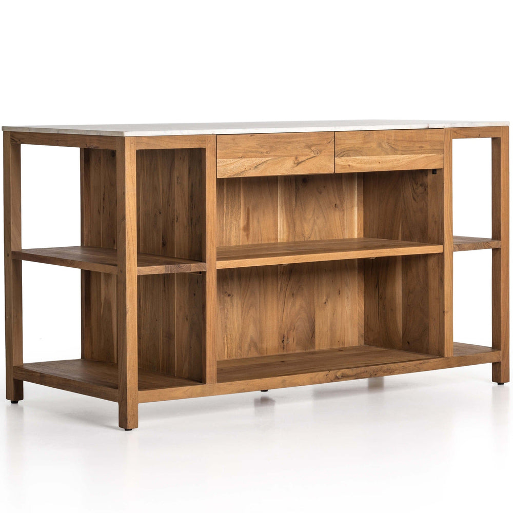 Indira Kitchen Island, Smoked Acacia-Furniture - Dining-High Fashion Home