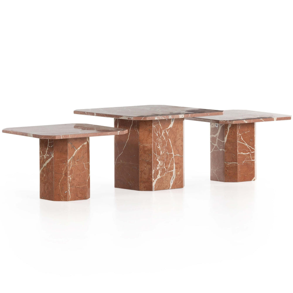 Edina Coffee Table, Rusty Marble-Furniture - Accent Tables-High Fashion Home