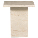 Arum End Table, Cream Marble-Furniture - Accent Tables-High Fashion Home