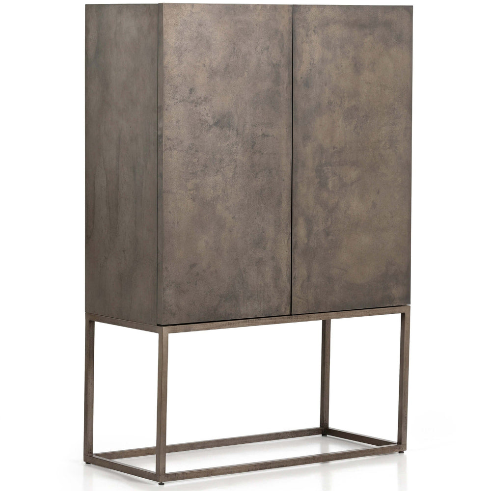 Roman Bar Cabinet, Oxidized Iron-Furniture - Storage-High Fashion Home