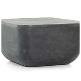 Basil Square Outdoor End Table, Aged Grey-Furniture - Accent Tables-High Fashion Home