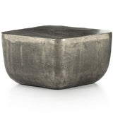 Basil Square Outdoor End Table, Raw Antique Nickel-Furniture - Accent Tables-High Fashion Home