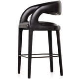 Hawkins Leather Bar Stool, Sonoma Black-Furniture - Dining-High Fashion Home