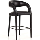 Hawkins Leather Bar Stool, Sonoma Black-Furniture - Dining-High Fashion Home