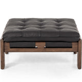 Halston Leather Ottoman, Heirloom Black