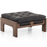 Halston Leather Ottoman, Heirloom Black