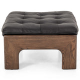 Halston Leather Ottoman, Heirloom Black