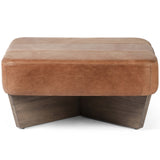 Chaz Leather Square Ottoman, Palermo Cognac-Furniture - Chairs-High Fashion Home