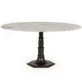 Lucy 60" Round Dining Table, White Marble-High Fashion Home