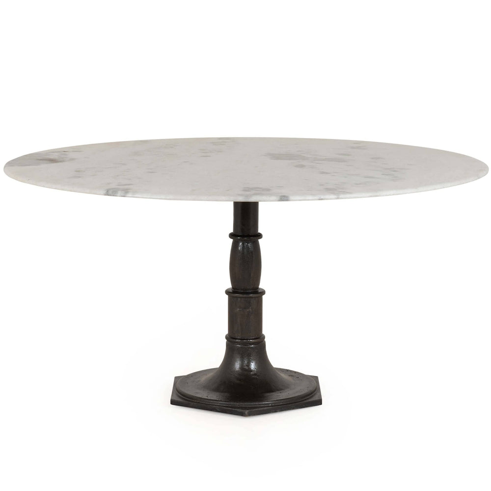 Lucy 60" Round Dining Table, White Marble-High Fashion Home