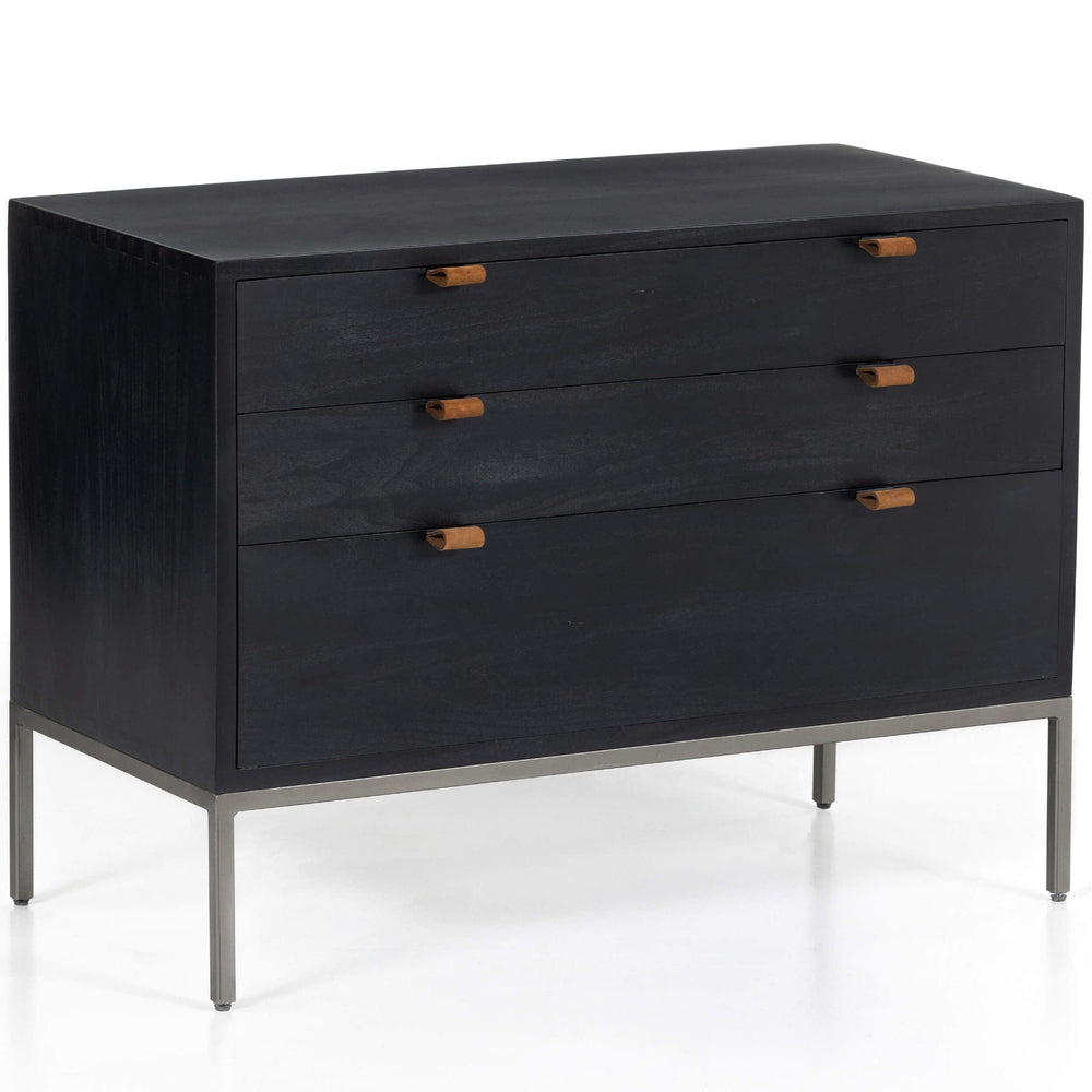 Trey Large Nightstand, Black Wash Poplar-Furniture - Bedroom-High Fashion Home