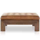 Halston Leather Cocktail Ottoman, Heirloom Sienna