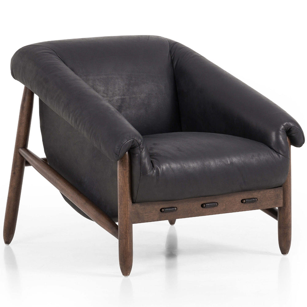 Reggie Leather Chair, Heirloom Black-Furniture - Chairs-High Fashion Home