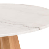 Creston 42" Dining Table, White Marble-High Fashion Home