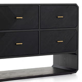 Caspian 6 Drawer Dresser, Black Ash Veneer-Furniture - Storage-High Fashion Home