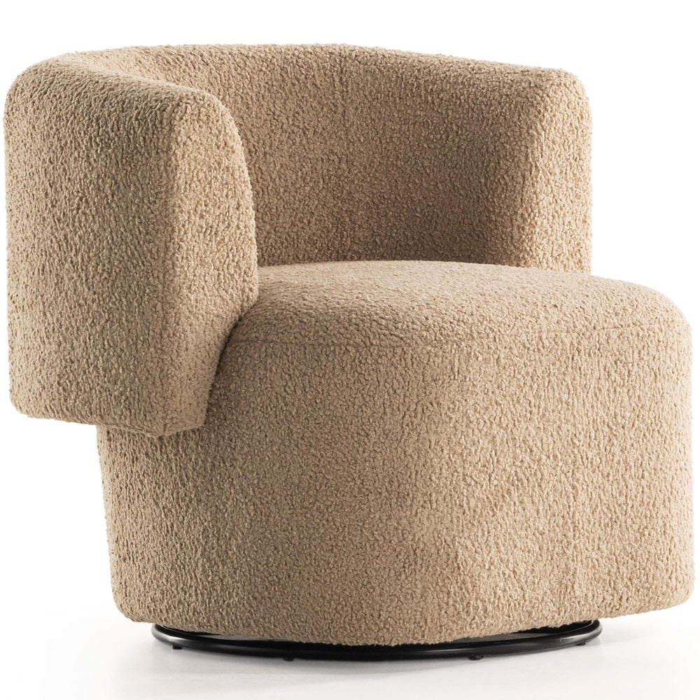 Tybalt Swivel Chair, Sheepskin Camel-Furniture - Chairs-High Fashion Home