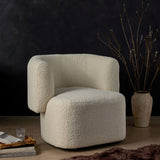 Tybalt Swivel Chair, Sheepskin Natural-Furniture - Chairs-High Fashion Home