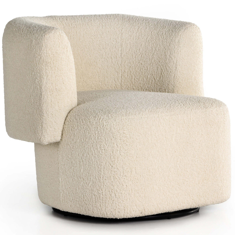 Tybalt Swivel Chair, Sheepskin Natural-Furniture - Chairs-High Fashion Home