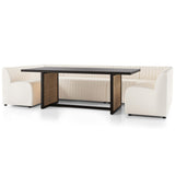 Augustine 130" Dining U-Shape Banquette, Capri Oatmeal-Furniture - Dining-High Fashion Home