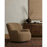 Kadon Swivel Chair, Sheepskin Camel-Furniture - Chairs-High Fashion Home