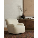 Kadon Swivel Chair, Sheepskin Natural-Furniture - Chairs-High Fashion Home