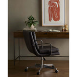 Jude Leather Desk Chair, Sonoma Black-Furniture - Office-High Fashion Home