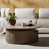 Huron Outdoor Coffee Table, Textured Flint-Furniture - Accent Tables-High Fashion Home