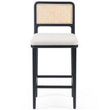 Veka Counter Stool, Saville Flax/Brushed Ebony-Furniture - Chairs-High Fashion Home