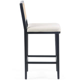 Veka Counter Stool, Saville Flax/Brushed Ebony-Furniture - Chairs-High Fashion Home